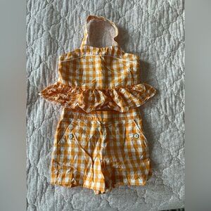 Janie and Jack orange checkered set